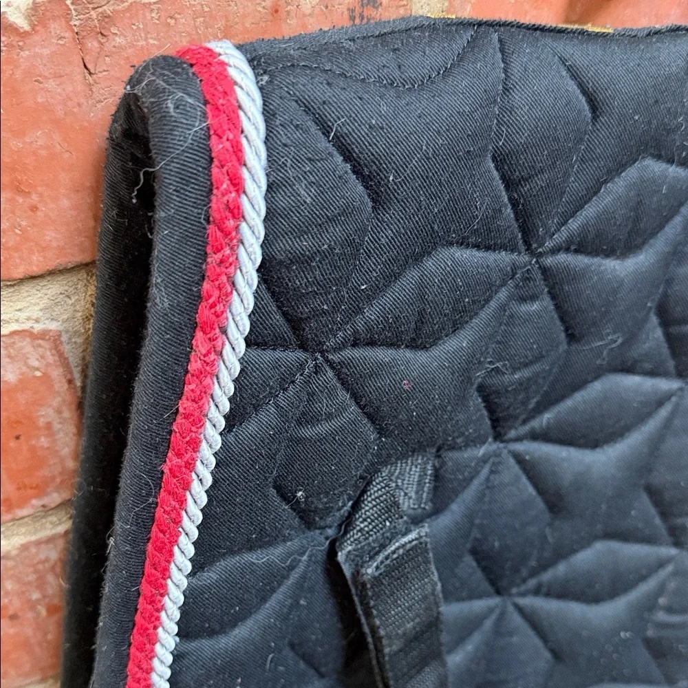 Roma Ecole Star Quilted Full Saddle Pad with Red and Gray Trim - Picture 6 of 9